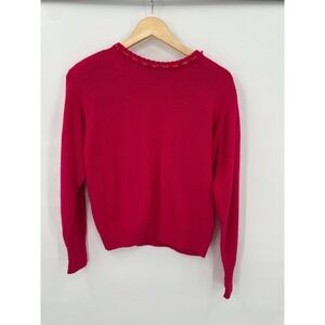 Vintage Diversity Sweater Lambswool Womens Old Money Luxury Beaded Soft Cozy L